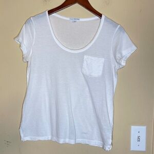 James Perse White Scoop Neck Tee